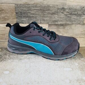Puma Womens Work Shoes Sz 9 Athletic Purple Blue Mesh Lace Up Composite Toe